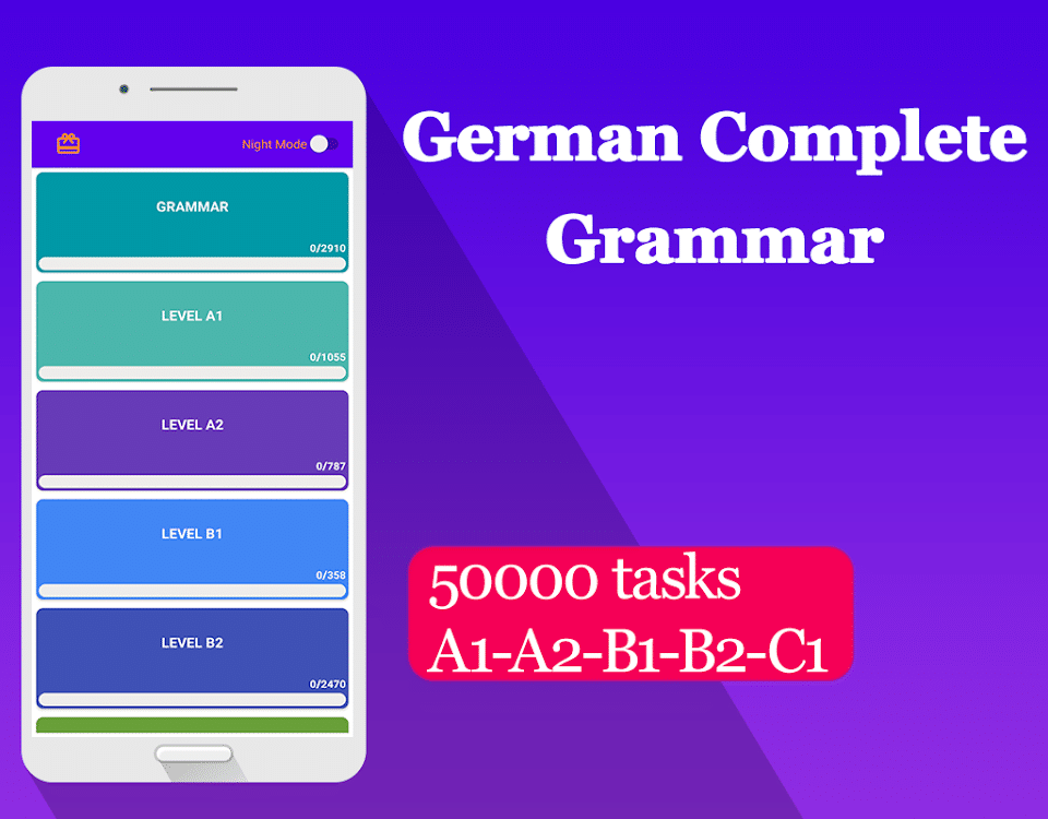تطبيق تعلم قواعد اللغة الألمانية